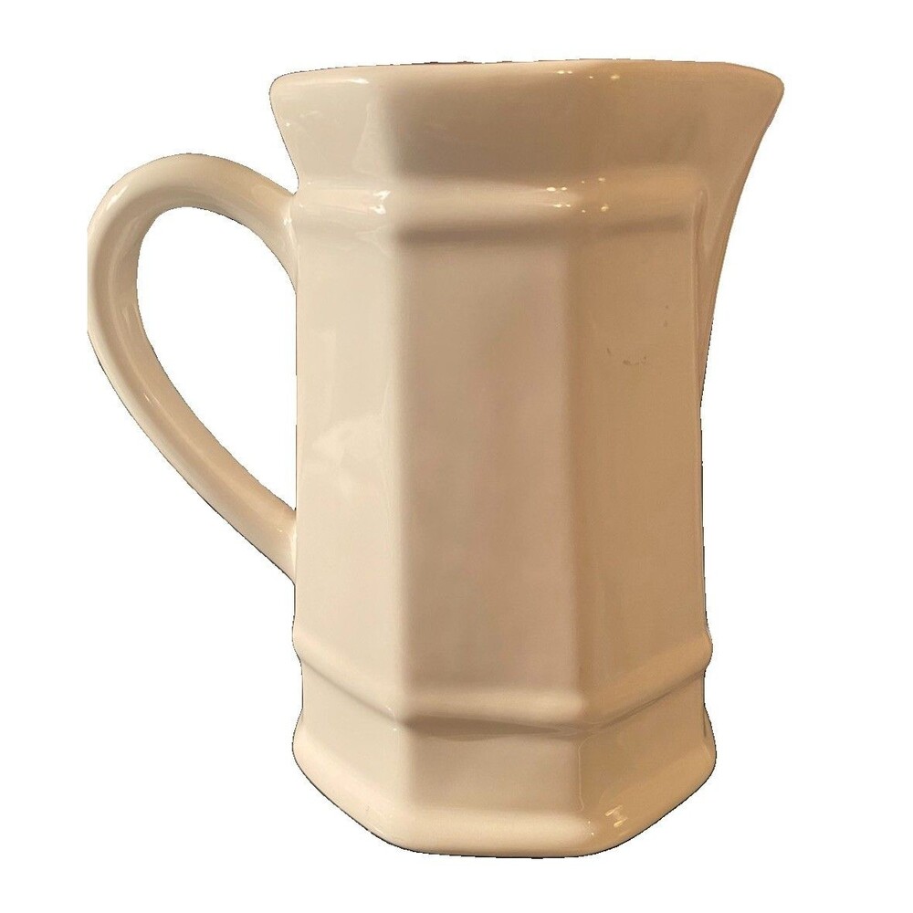 Pfaltzgraff Style White Hexagonal Ceramic Creamer Pitcher